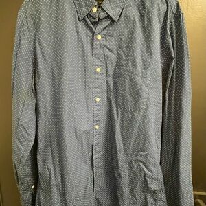 J. Crew Navy Polka Dot Button Down Shirt